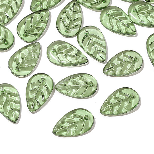 Acrylic Handmade Jewelry Accessories Tree Leaves Shaped Beaded Necklace Bracelet Earrings Loose Beads