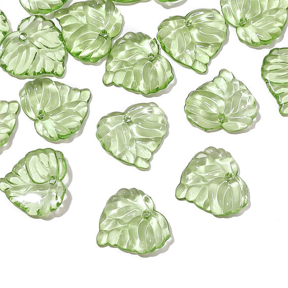 Acrylic Handmade Jewelry Accessories Tree Leaves Shaped Beaded Necklace Bracelet Earrings Loose Beads