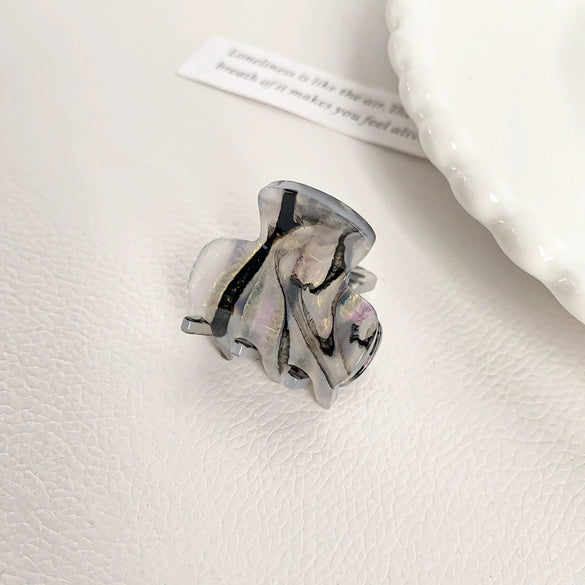 Acrylic Handmade Small Grab Hair Clip Natural Style Blocks Design