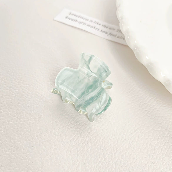 Acrylic Handmade Small Grab Hair Clip Natural Style Blocks Design