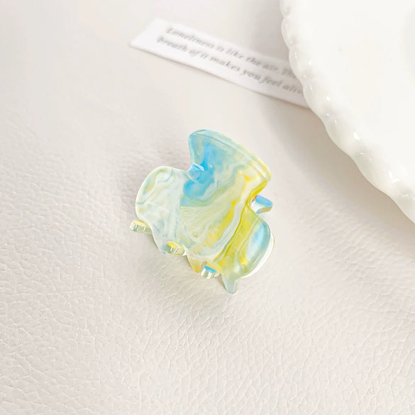 Acrylic Handmade Small Grab Hair Clip Natural Style Blocks Design