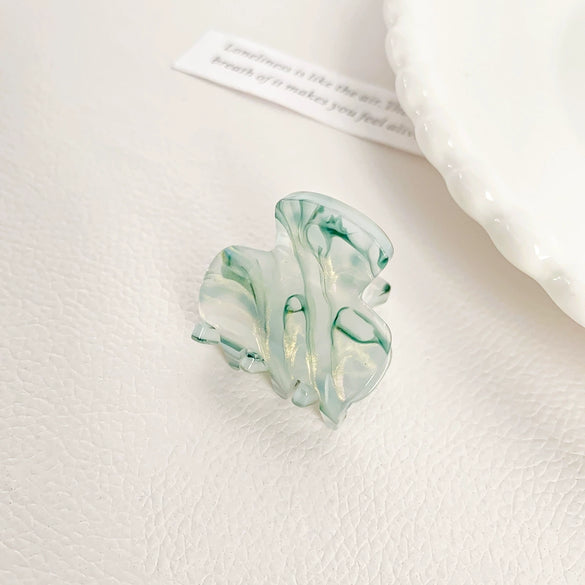 Acrylic Handmade Small Grab Hair Clip Natural Style Blocks Design