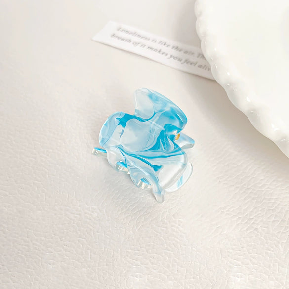 Acrylic Handmade Small Grab Hair Clip Natural Style Blocks Design