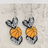 Acrylic Handmade Sports Earrings With Leopard Print Football Basketball Heart Cartoon Characters Ushape Geometric Letters Numbers Text Patterns For Women