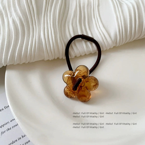 Acrylic Handmade Textured Ink Flower Hair Band For Women