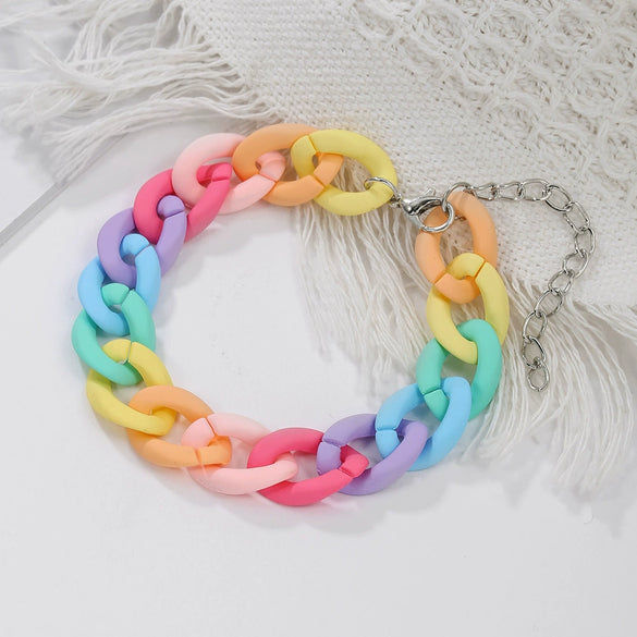 Acrylic Handmade Unisex Geometric Cartoon Dopamine Style Bracelet