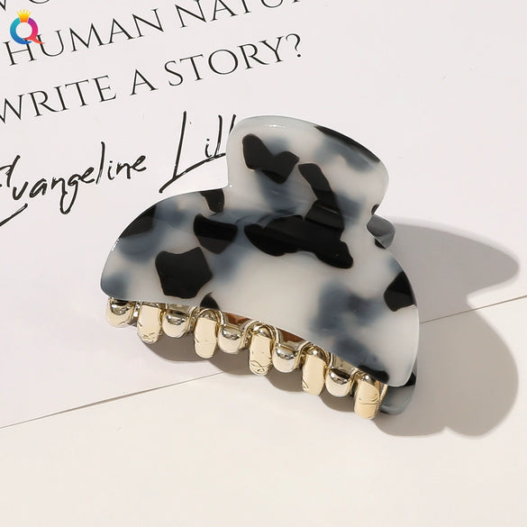 Acrylic Handmade Women's Solid Color Hair Clip