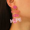 Acrylic Heart Shape Letter Engraved Women's Earrings