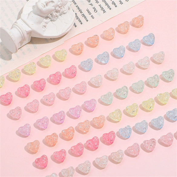 Acrylic Heart Shaped Beads For Handmade Jewelry Bracelet Earrings Accessories