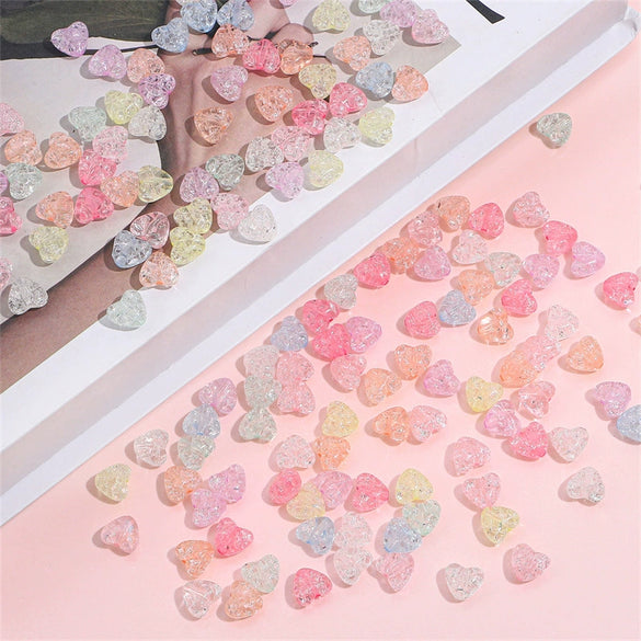Acrylic Heart Shaped Beads For Handmade Jewelry Bracelet Earrings Accessories