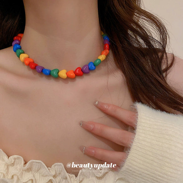 Acrylic Heart Shaped Love Necklace