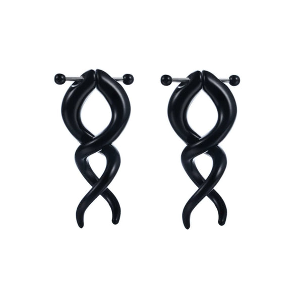 Acrylic Hiphop Earrings With Love Water Drops Bells Heart Pattern And Polishing Treatment