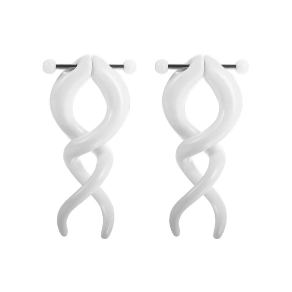 Acrylic Hiphop Earrings With Love Water Drops Bells Heart Pattern And Polishing Treatment