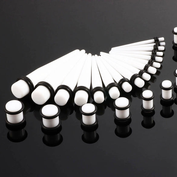 Acrylic Hiphop Geometric Ear Expander Earrings Piercing Jewelry Set