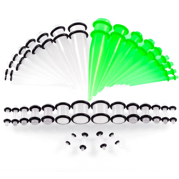 Acrylic Hiphop Geometric Ear Expander Earrings Piercing Jewelry Set