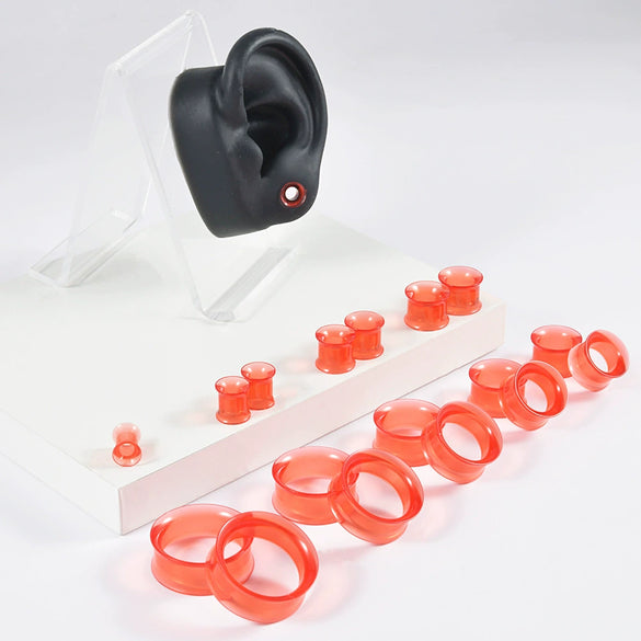 Acrylic Hollow Ear Expander Hip Hop Style Waist Drum Pattern Piercing Auricle Earrings