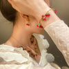Acrylic Jewelry Threepiece Set With Plants Flowers Pattern Handmade For Women