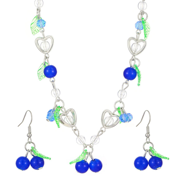 Acrylic Jewelry Threepiece Set With Plants Flowers Pattern Handmade For Women