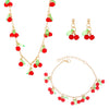 Acrylic Jewelry Threepiece Set With Plants Flowers Pattern Handmade For Women