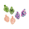 Acrylic Leaf Hoop Earrings With Botanical Plant Design Versatile Fashion Jewelry Accessories For Women And Unisex Wear