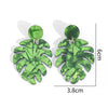 Acrylic Leaf Statement Hoop Earrings With Exquisite Craftsmanship Botanical Design Jewelry For Women And Unisex Wear