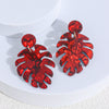 Acrylic Leaf Statement Hoop Earrings With Exquisite Craftsmanship Botanical Design Jewelry For Women And Unisex Wear