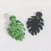 Acrylic Leaf Statement Hoop Earrings With Exquisite Craftsmanship Botanical Design Jewelry For Women And Unisex Wear