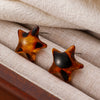 Acrylic Leopard Print Heart And Drop Shape Painted Women's Earrings Retro Style