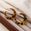Acrylic Leopard Print Heart And Drop Shape Painted Women's Earrings Retro Style