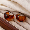 Acrylic Leopard Print Heart And Drop Shape Painted Women's Earrings Retro Style