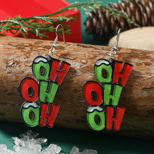 Acrylic Letter Doublesided Asymmetric Earrings For Men And Women