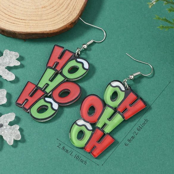 Acrylic Letter Doublesided Asymmetric Earrings For Men And Women