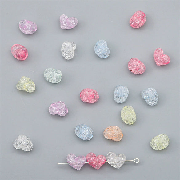 Acrylic Loose Beads For Jewelry Accessories Handmade Cartoon Style Peach Heart Shape