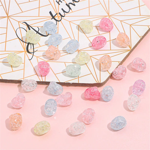 Acrylic Loose Beads For Jewelry Accessories Handmade Cartoon Style Peach Heart Shape
