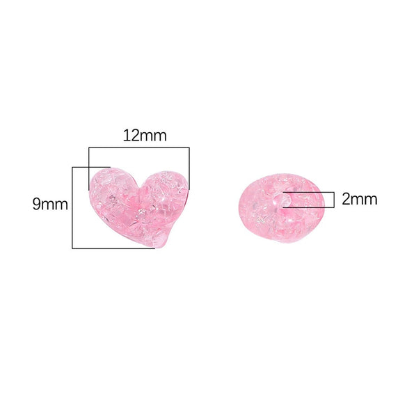 Acrylic Loose Beads For Jewelry Accessories Handmade Cartoon Style Peach Heart Shape