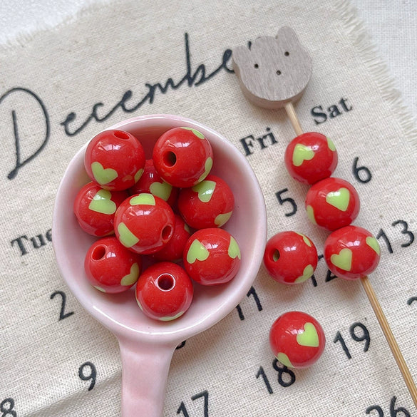 Acrylic Loose Beads Heart Star Shaped Colorful Striped Diy Handmade Mobile Phone Chain Accessories