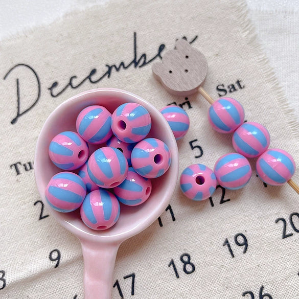 Acrylic Loose Beads Heart Star Shaped Colorful Striped Diy Handmade Mobile Phone Chain Accessories