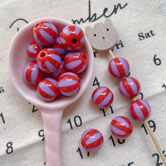 Acrylic Loose Beads Heart Star Shaped Colorful Striped Diy Handmade Mobile Phone Chain Accessories