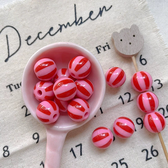 Acrylic Loose Beads Heart Star Shaped Colorful Striped Diy Handmade Mobile Phone Chain Accessories
