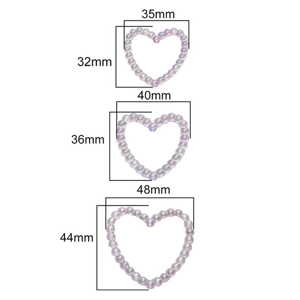 Acrylic Loose Beads Hollow Love Shape Handmade Minimalist Style Diy Bracelet And Necklace Material