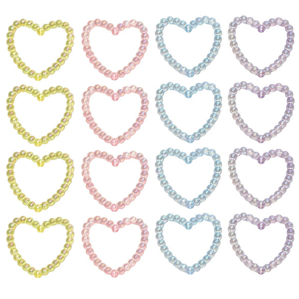 Acrylic Loose Beads Hollow Love Shape Handmade Minimalist Style Diy Bracelet And Necklace Material