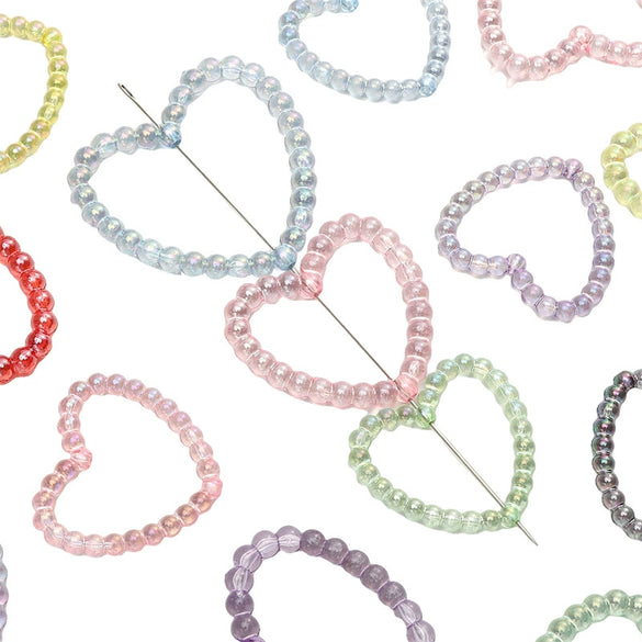 Acrylic Loose Beads Hollow Love Shape Handmade Minimalist Style Diy Bracelet And Necklace Material