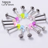 Acrylic Luminous Tongue Piercing Nail Set Round Fantasy Crack Ball Navel Ring Horseshoe Ring Nose Ring