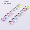 Acrylic Luminous Tongue Piercing Nail Set Round Fantasy Crack Ball Navel Ring Horseshoe Ring Nose Ring