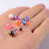 Acrylic Luminous Tongue Piercing Nail Set Round Fantasy Crack Ball Navel Ring Horseshoe Ring Nose Ring