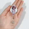 Acrylic Nurse Easy Pull Buckle Retractable Cartoon Keychain