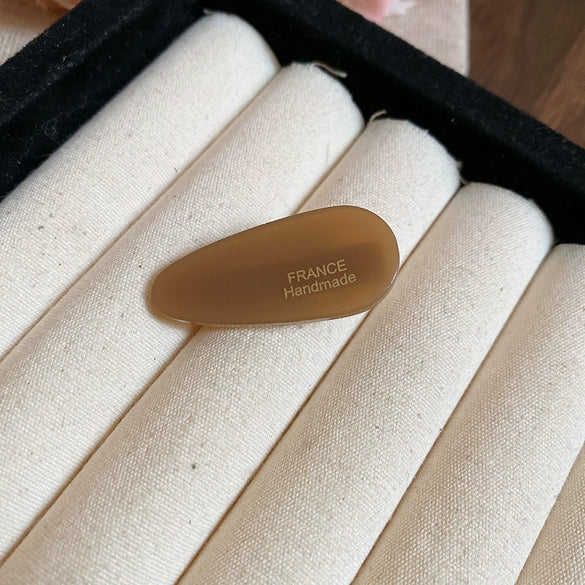 Acrylic Oval Water Drop Handmade Duckbill Hair Clip For Women Versatile Minimalist Style