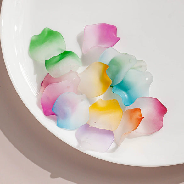 Acrylic Petal Flower Frosted Gradient Diy Earrings And Hairpin Accessories