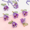 Acrylic Plated Lily Orchid Beads Handmade Necklace Bracelet Clothing Accessories Wholesale