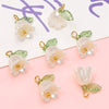Acrylic Plated Lily Orchid Beads Handmade Necklace Bracelet Clothing Accessories Wholesale